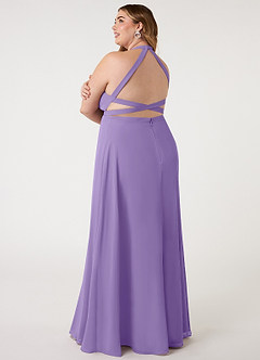 Azazie Clarice Bridesmaid Dresses Tahiti A-Line Halter Chiffon Dress image12