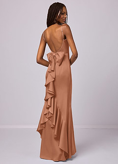 Barbie ♥ Azazie Robes de demoiselle d'honneur Robe Sirène en Satin extensible Arc Bronze image5