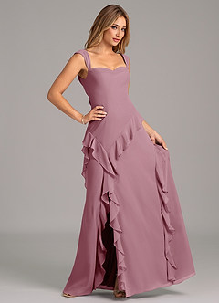 Azazie Sloane Bridesmaid Dresses Vintage Mauve A-Line Sweetheart Neckline Chiffon Dress image3