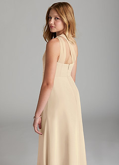 Azazie Maive Junior Champagne A-Line Pleated Chiffon Dress image6