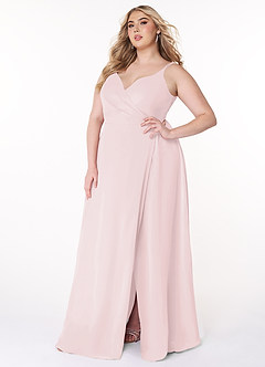 Azazie Lennon Bridesmaid Dresses A-Line Lace Chiffon Floor-Length Dress image10