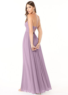 Azazie Aaida Brautjungfernkleider A-Linie Korsett Chiffon Kleid Blauregen image5