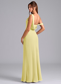 Azazie Madelyn Bridesmaid Dresses Lemon Sorbet Mermaid One Shoulder Chiffon Convertible Dress image6