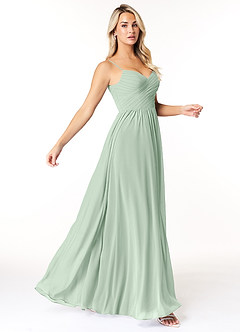 Azazie Lisbon At-home Try On Dresses Agave A-Line Sweetheart Neckline Chiffon Dress image1