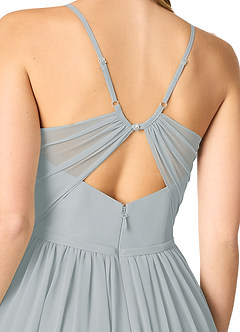 Azazie Cora Bridesmaid Dresses Dolphin Grey A-Line Pleated Chiffon Dress image2