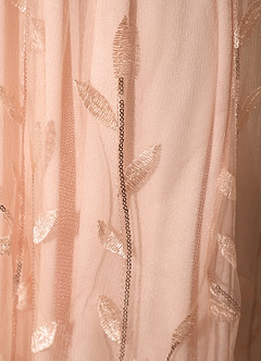 Light Up Beauty Rose Gold Floral Sequin Short Sleeve Maxi Dress image8