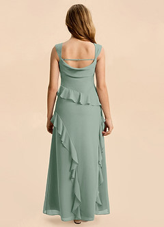 Azazie Sloane Junior Silver Sage A-Line Sweetheart Neckline Chiffon Dress image2