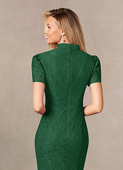 Azazie Carleannia Mother of the Bride Dresses Dark Green Mermaid Lace Chiffon Dress image7