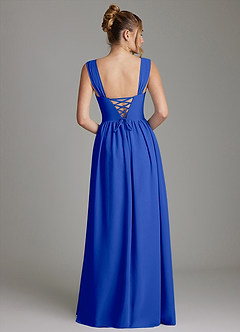 Azazie Caterina Bridesmaid Dresses Royal Blue A-Line Corset Chiffon Dress image6