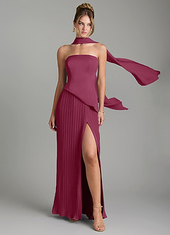 Azazie Tierney Bridesmaid Dresses Mulberry A-Line Strapless Chiffon Convertible Dress image1