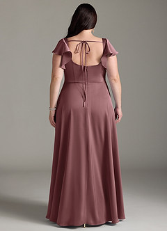 Azazie Bondi Bridesmaid Dresses Vintage Mauve A-Line Bow Stretch Satin Dress image8