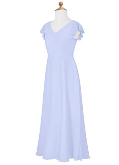 Azazie Claudine Junior Lavender A-Line Pleated Chiffon Dress image7