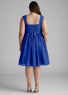 Azazie Angie Brautjungfernkleider A-Linie Korsett Chiffon Kleid Königsblau image14