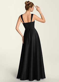 Margot Schwarz Satin-Korsett-A-Linien-Kleid image2