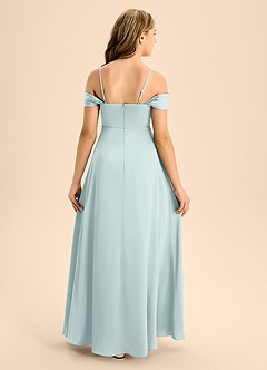 Azazie Anselie Junior Vestido de Neblina de Satén Elástico de Corte En A con Vestidos sin tirantes image2
