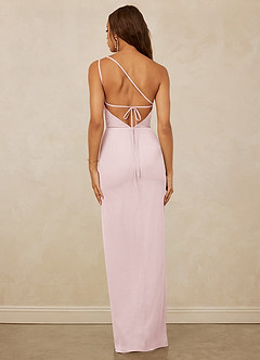 Christian Siriano Bridal for Azazie 1003 Bridesmaid Dresses Blushing Pink Sheath One Shoulder Chiffon Dress image2