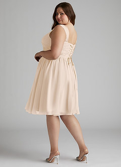 Azazie Angie Abiti da Damigella Abito A-Line in Chiffon Corsetto Alabastro Bianco image12