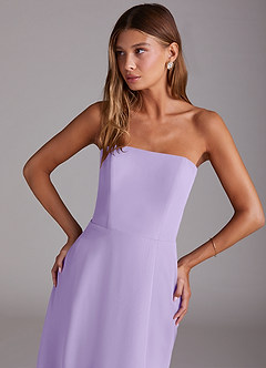 Azazie Wren Bridesmaid Dresses Lilac A-Line Strapless Chiffon Dress image5