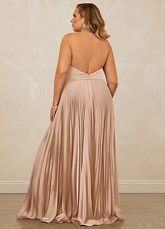 Christian Siriano Bridal for Azazie 1007 Bridesmaid Dresses English Rose A-Line Pleated Stretch Satin Dress image11
