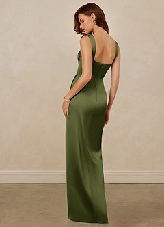 Christian Siriano Bridal for Azazie 1017 Bridesmaid Dresses Olive Sheath Sweetheart Neckline Stretch Satin Dress image6