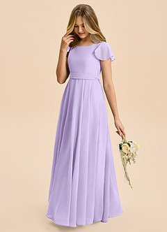 Azazie Cady Junior Lilac A-Line Pleated Chiffon Dress image5