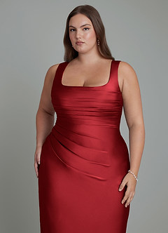 Azazie Agustina Bridesmaid Dresses Scarlet Mermaid Corset Stretch Satin Dress image12