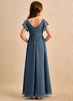 Azazie Milly Girls Formal Blomsterpigekjoler A-Line Plisseret Chiffon Asymmetrisk Kjole image2