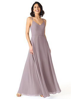 Azazie Janine Bridesmaid Dresses Dusk A-Line V-Neck Chiffon Dress image1