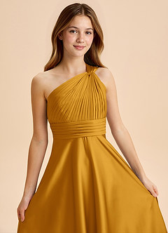 Azazie Charlize Junior Klä av A-Line i Stretch Satin Plisserad image6