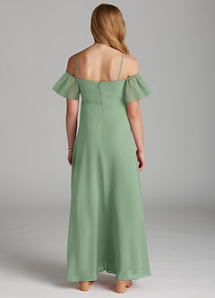 Azazie Sue Junior Jurk van Chiffon met A-Lijn Off the Shoulder Matcha image4