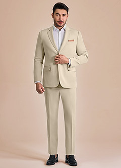 front James Tan Structured Stretch Suit