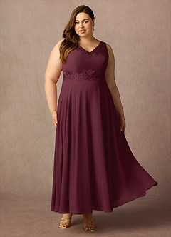 Azazie Devana Mother of the Bride Dresses Cabernet A-Line Sequins Chiffon Dress image7