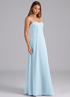Azazie Valentine Bridesmaid Dresses Sky Blue A-Line Corset Chiffon Dress image5