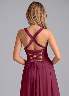 Azazie Francis Bridesmaid Dresses Mulberry A-Line Corset Chiffon Dress image7