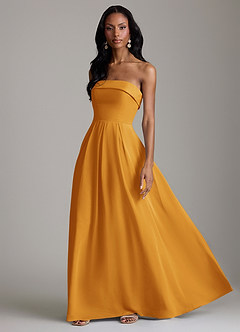 Azazie Lucienne Bridesmaid Dresses Butterscotch A-Line Strapless Chiffon Convertible Dress image5
