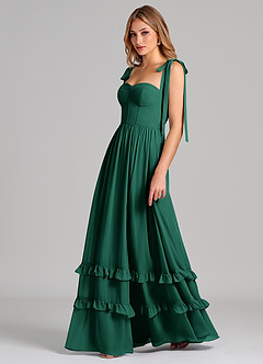 Azazie Anastacia Bridesmaid Dresses Emerald A-Line Sweetheart Neckline Chiffon Dress image5