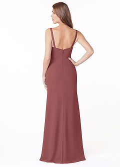 Azazie Salma Final Sale Amethyst Sheath Side Slit Chiffon Dress image2