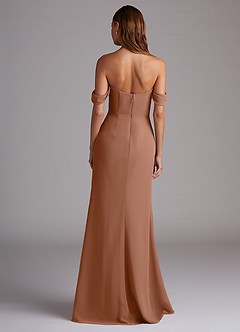 Azazie Saige Bridesmaid Dresses Bronzer A-Line Off the Shoulder Chiffon Convertible Dress image7