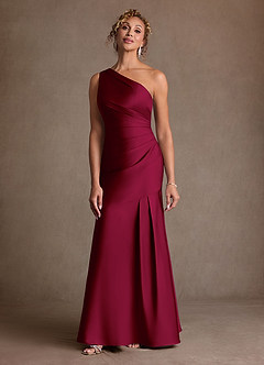 Azazie Haifa Suknie dla Matki Panny Młodej Syrena Jedno ramię Satyna elastyczna Długość podłogi Sukienka image1