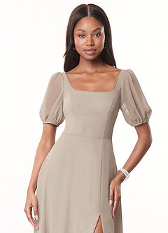 Azazie Alani Bridesmaid Dresses Frost A-Line Square Neckline Chiffon Dress image5