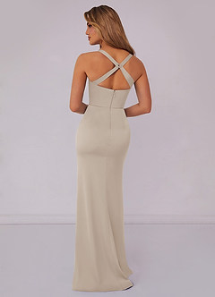 Barbie ♥ Azazie Bridesmaid Dresses Criss Cross Strap Stretch Satin Sheath Dress image2