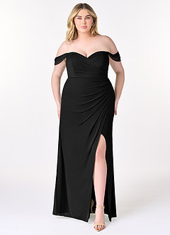 Azazie Tessa Bridesmaid Dresses Black Sheath Sweetheart Off-The-Shoulder Mesh Convertible Dress image8