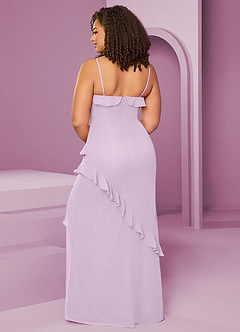 Barbie ♥ Azazie Jurken voor bruidsmeisjes Jurk van Chiffon met Kolom Frosted Lila image10