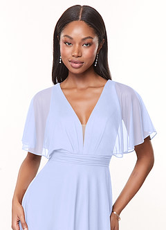 Azazie Tinsley Robes de demoiselle d'honneur Robe Trapèze en Maille Plissée Lavande image5