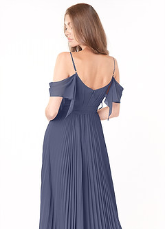 Azazie Lyney Jurken voor bruidsmeisjes Jurk van Chiffon met A-Lijn Off the Shoulder Stormachtig image5