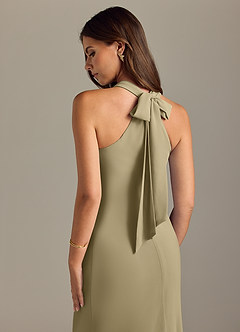 Azazie Doretta Bridesmaid Dresses Moss Green Mermaid Pleated Chiffon Dress image2