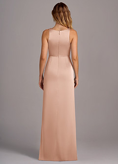 Azazie Wrenlee Brautjungfernkleider A-Linie Stretch-Satin Kleid Roségold image7