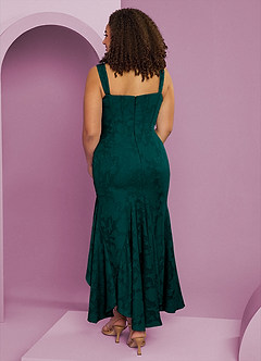Barbie ♥ Azazie Bridesmaid Dresses Pine Sheath Side Slit Floral Burnout Dress image11