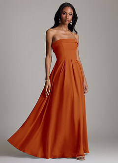 Azazie Lucienne Bridesmaid Dresses Paprika A-Line Strapless Chiffon Convertible Dress image6