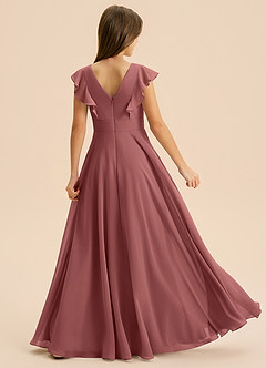 Azazie Anysa Junior Robe Trapèze en Mousseline de soie Rayé Améthyste image2